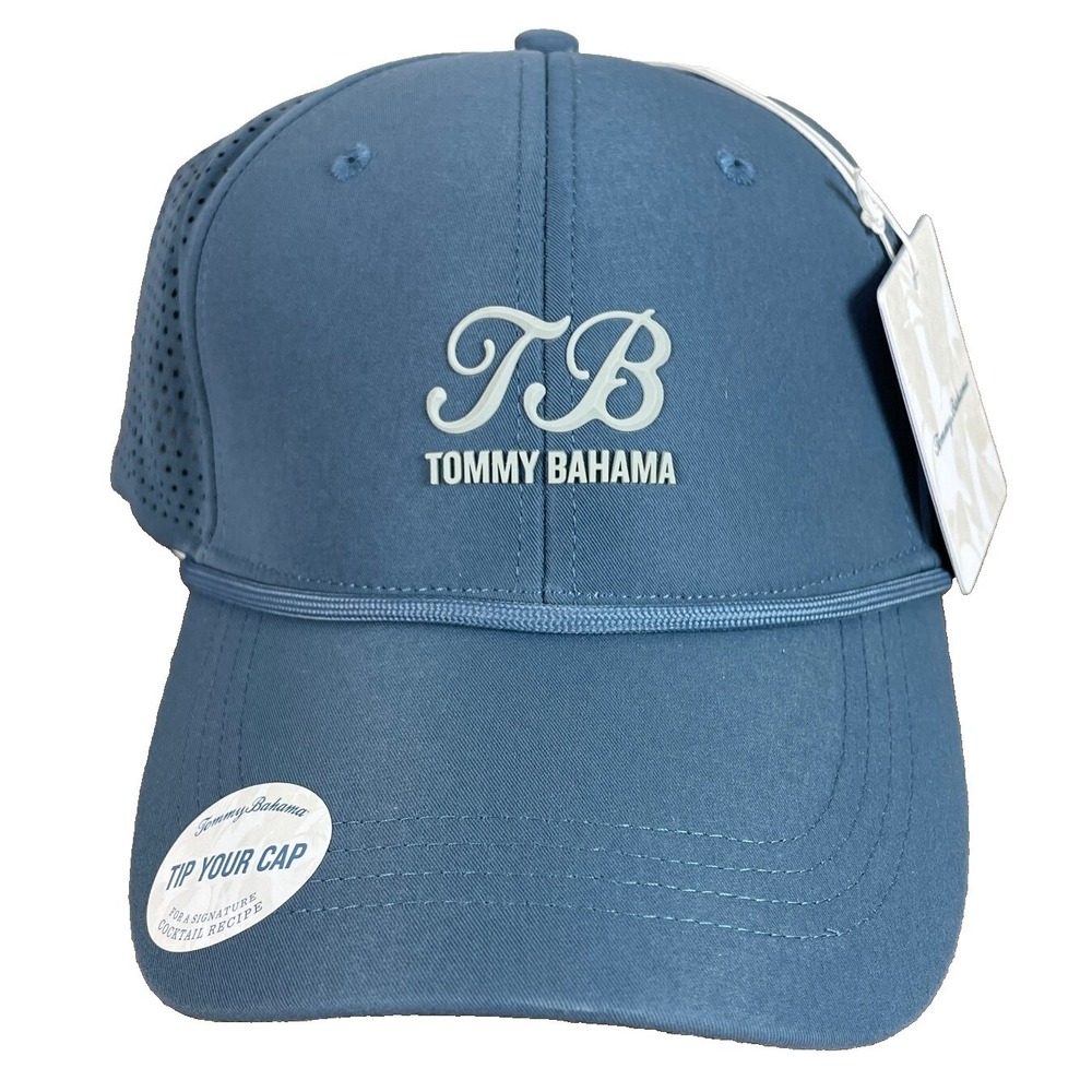 Tommy Bahama Baseball Cap Mens One Size Blue Perforated Performance Snapback Hat